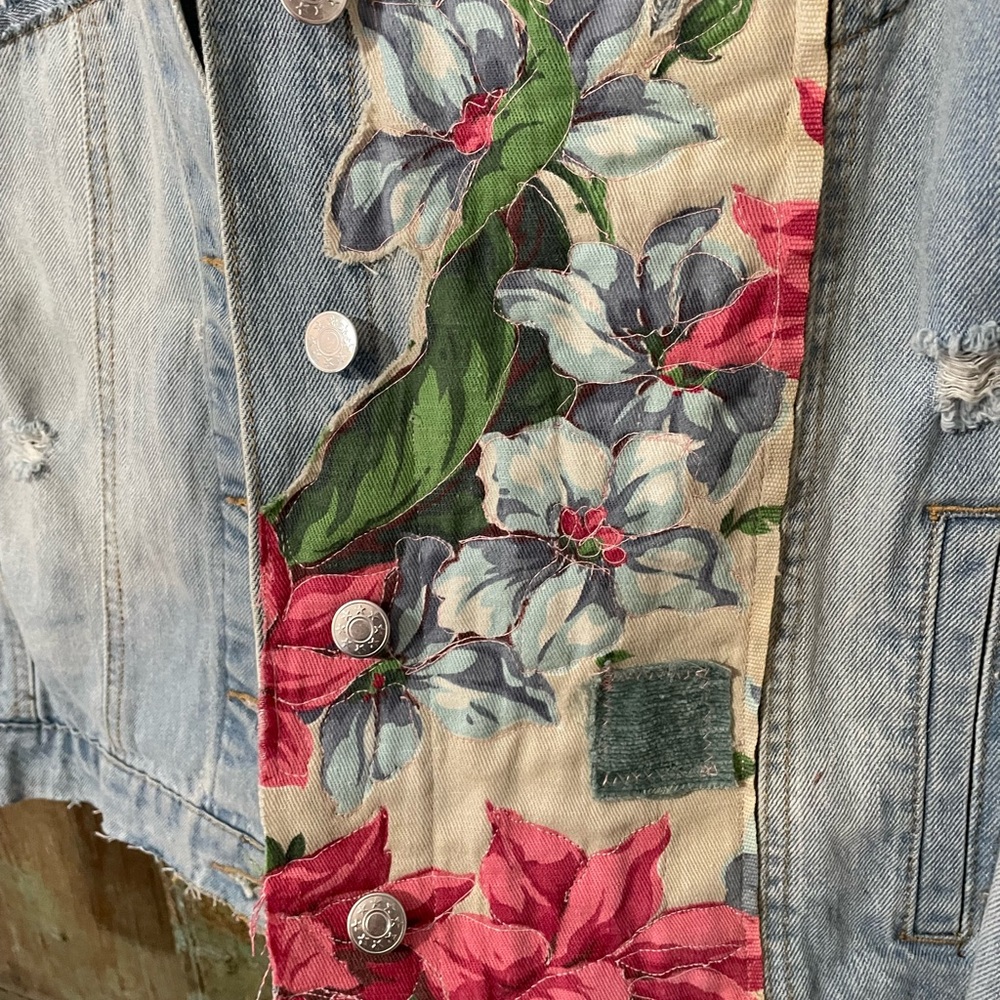 Beautiful Upcycled Patchwork Denim Jacket - image 2